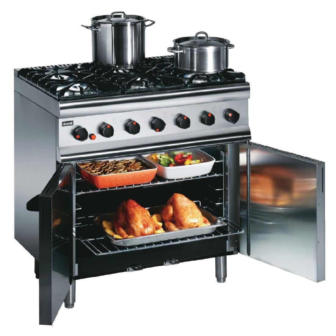 Lincat Silverlink 600 Natural Gas 6 Burner Oven Range SLR9/N